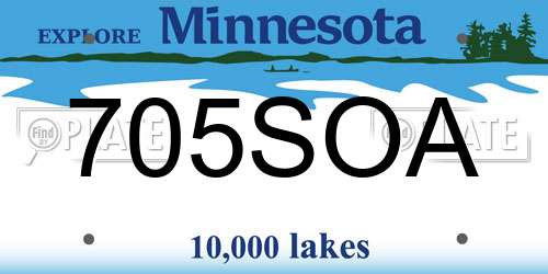 705SOA Minnesota License Plate