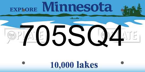 705SQ4 Minnesota License Plate