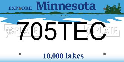 705TEC Minnesota License Plate