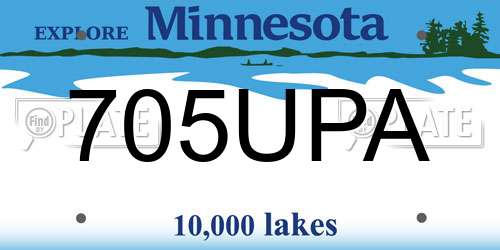 705UPA Minnesota License Plate