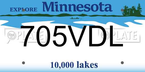 705VDL Minnesota License Plate