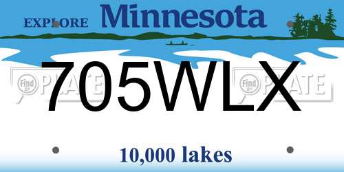 705WLX Minnesota License Plate