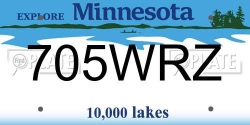 705WRZ Minnesota License Plate