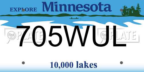 705WUL Minnesota License Plate