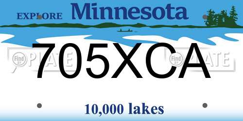 705XCA Minnesota License Plate