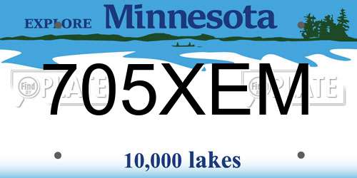 705XEM Minnesota License Plate