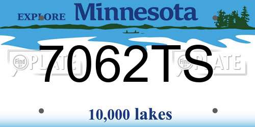 7062TS Minnesota License Plate