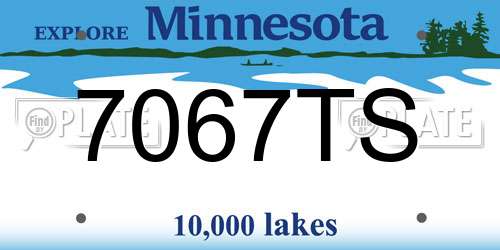 7067TS Minnesota License Plate