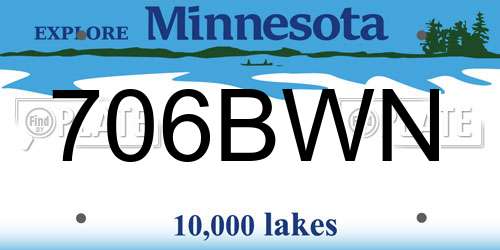 706BWN Minnesota License Plate