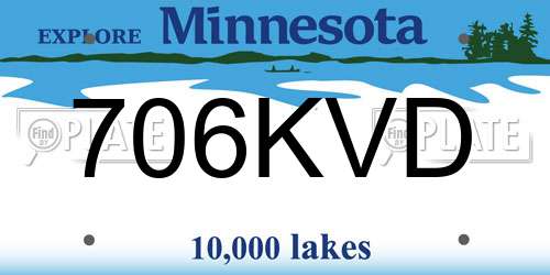 706KVD Minnesota License Plate
