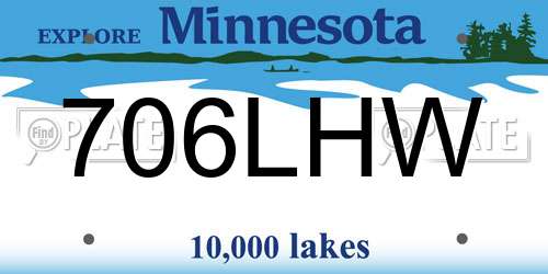 706LHW Minnesota License Plate