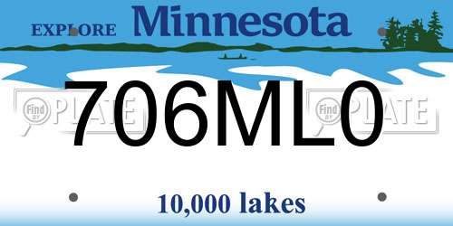 706ML0 Minnesota License Plate