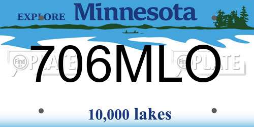 706MLO Minnesota License Plate