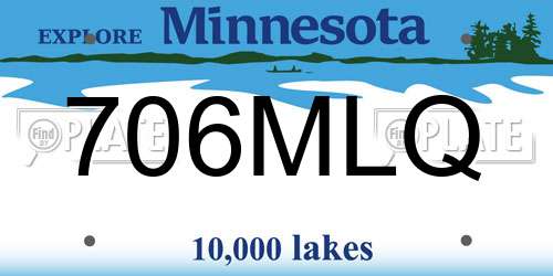 706MLQ Minnesota License Plate