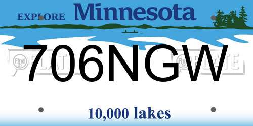 706NGW Minnesota License Plate