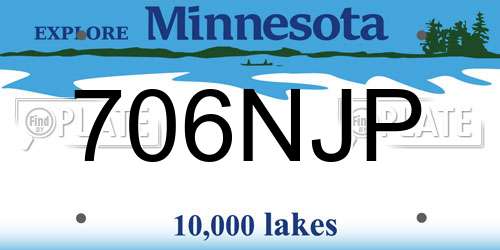 706NJP Minnesota License Plate