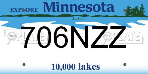 706NZZ Minnesota License Plate