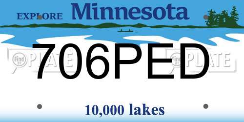 706PED Minnesota License Plate