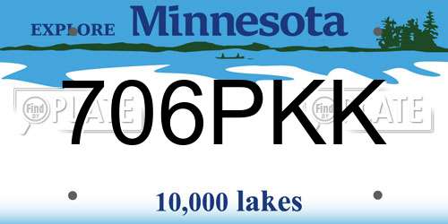 706PKK Minnesota License Plate