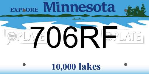 706RF Minnesota License Plate