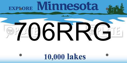 706RRG Minnesota License Plate