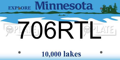 706RTL Minnesota License Plate
