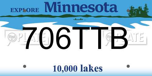 706TTB Minnesota License Plate