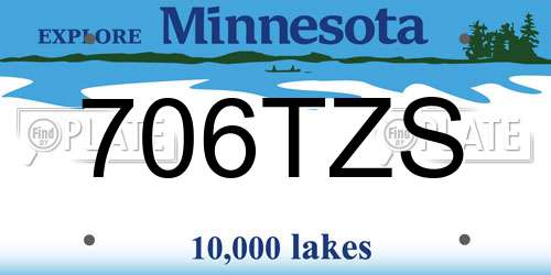 706TZS Minnesota License Plate