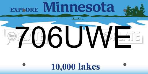 706UWE Minnesota License Plate