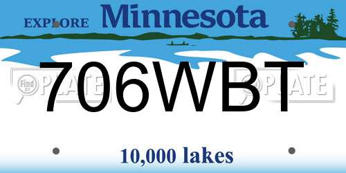 706WBT Minnesota License Plate