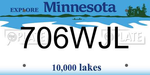 706WJL Minnesota License Plate