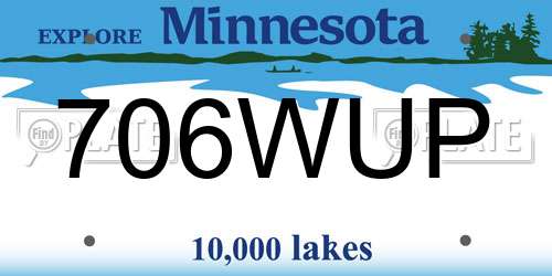 706WUP Minnesota License Plate