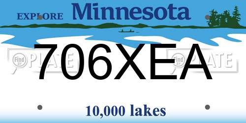 706XEA Minnesota License Plate
