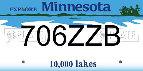 706ZZB Minnesota License Plate