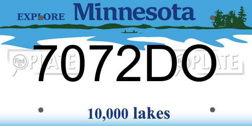 7072DO Minnesota License Plate
