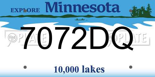 7072DQ Minnesota License Plate