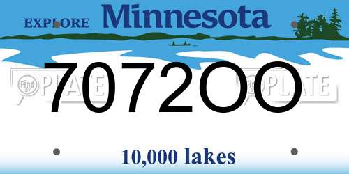 7072OO Minnesota License Plate