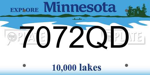 7072QD Minnesota License Plate