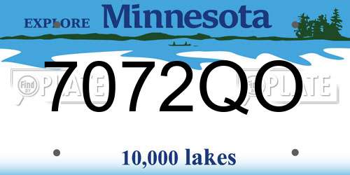 7072QO Minnesota License Plate