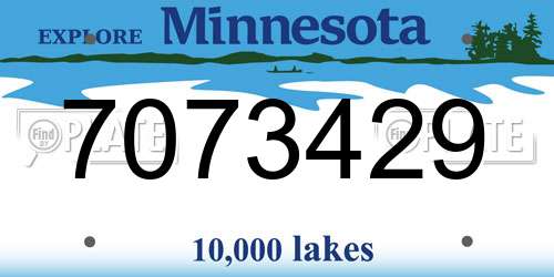 7073429 Minnesota License Plate