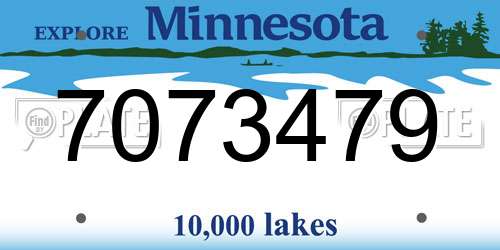 7073479 Minnesota License Plate