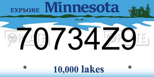 70734Z9 Minnesota License Plate