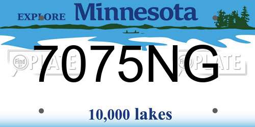 7075NG Minnesota License Plate