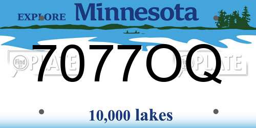 7077OQ Minnesota License Plate