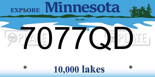 7077QD Minnesota License Plate