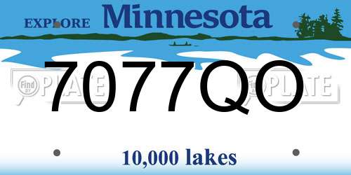 7077QO Minnesota License Plate