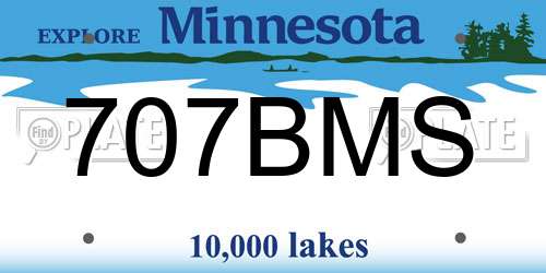 707BMS Minnesota License Plate