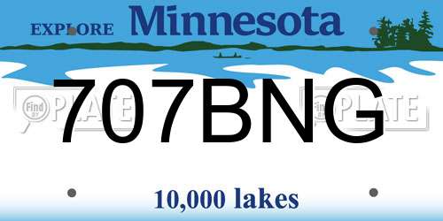 707BNG Minnesota License Plate