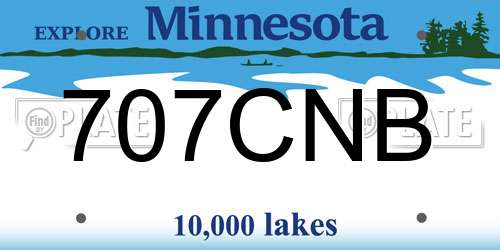 707CNB Minnesota License Plate
