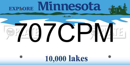 707CPM Minnesota License Plate